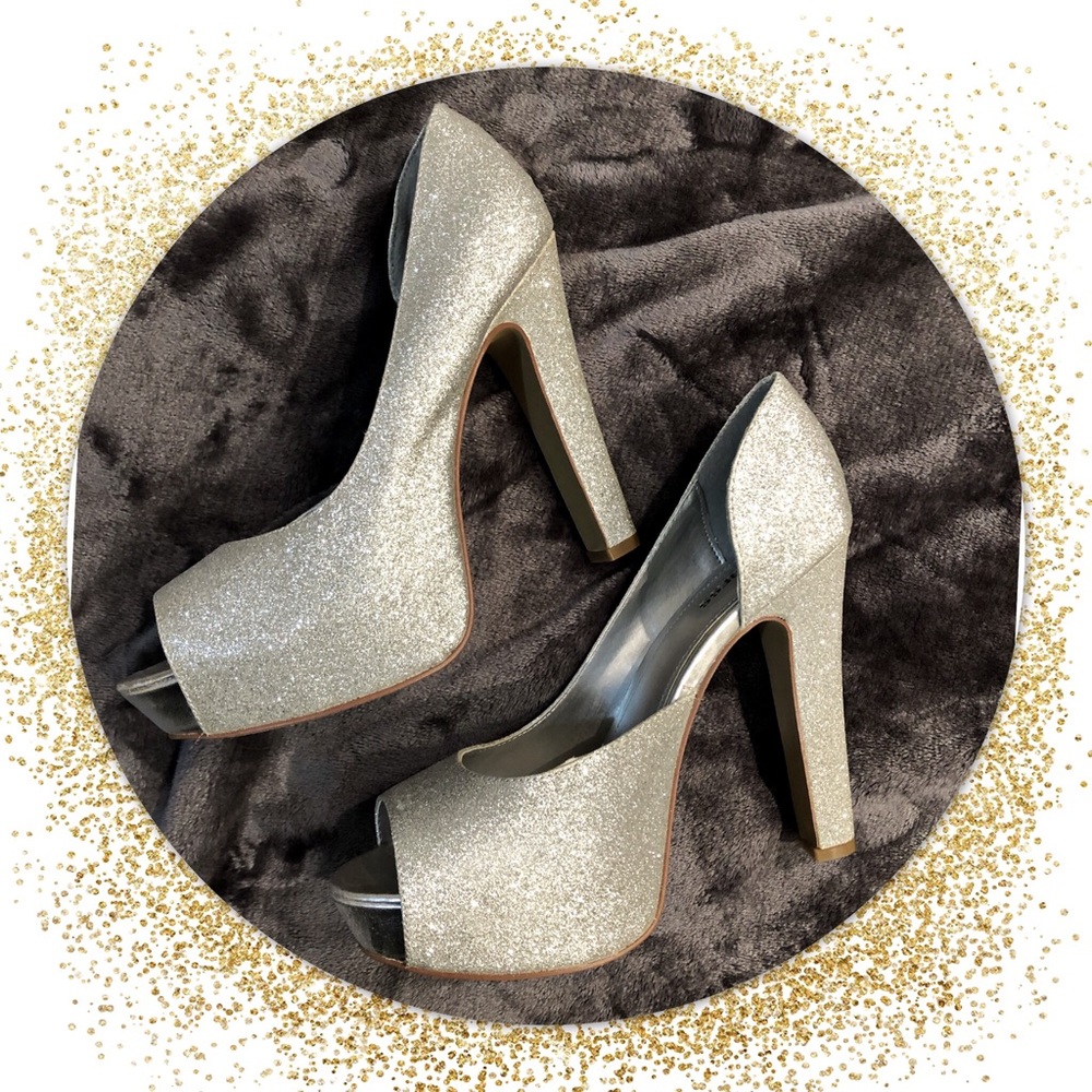 NWT! Express Sparkle Platform Heels
